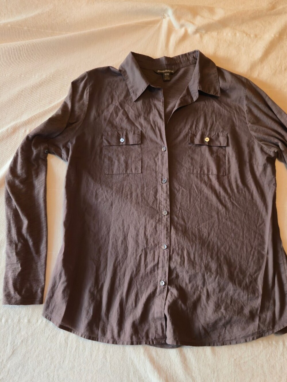Tommy Bahama Medium Brown Long Sleeve Button-Up Shirt